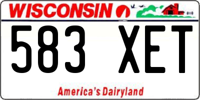 WI license plate 583XET