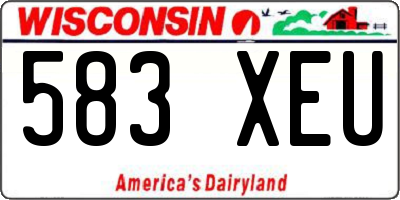 WI license plate 583XEU