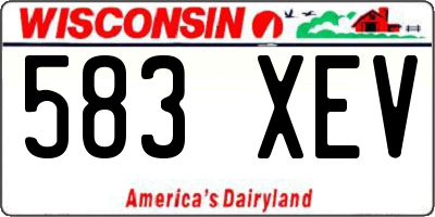 WI license plate 583XEV
