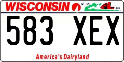 WI license plate 583XEX