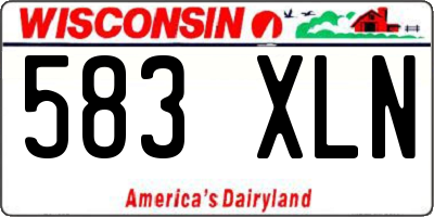 WI license plate 583XLN