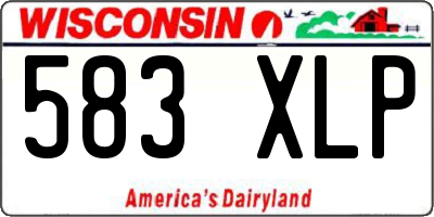 WI license plate 583XLP