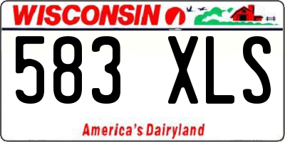 WI license plate 583XLS