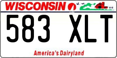 WI license plate 583XLT