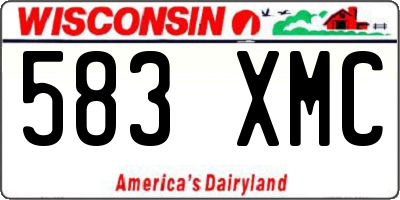 WI license plate 583XMC
