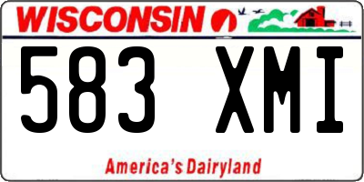WI license plate 583XMI