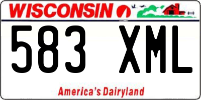 WI license plate 583XML