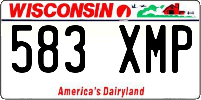 WI license plate 583XMP
