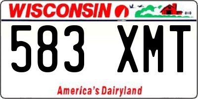 WI license plate 583XMT
