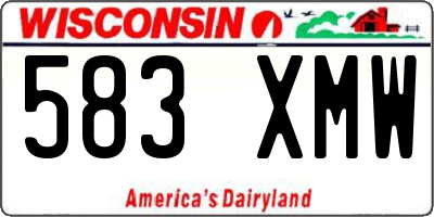 WI license plate 583XMW