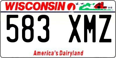 WI license plate 583XMZ