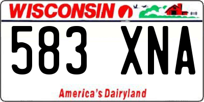 WI license plate 583XNA