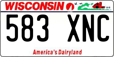 WI license plate 583XNC