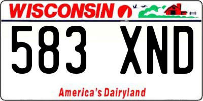 WI license plate 583XND