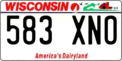WI license plate 583XNO