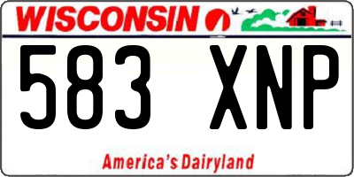 WI license plate 583XNP