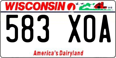 WI license plate 583XOA