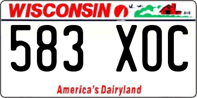 WI license plate 583XOC