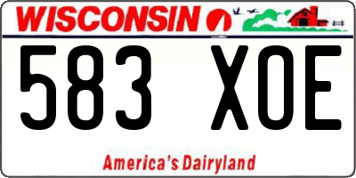 WI license plate 583XOE