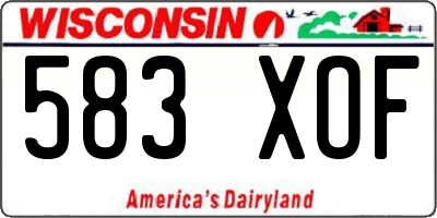 WI license plate 583XOF