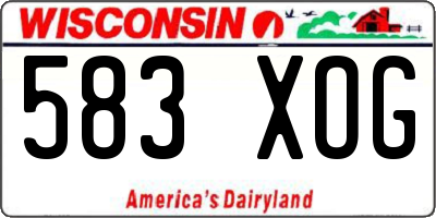 WI license plate 583XOG