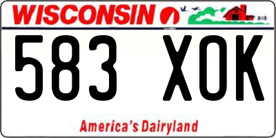 WI license plate 583XOK