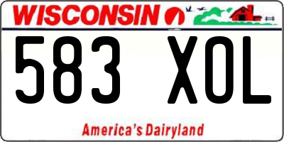 WI license plate 583XOL