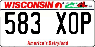 WI license plate 583XOP