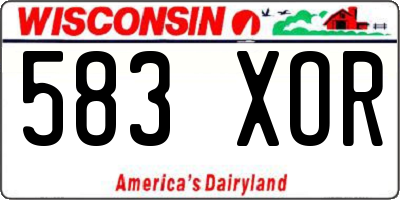 WI license plate 583XOR