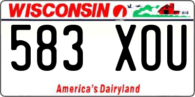 WI license plate 583XOU