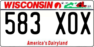 WI license plate 583XOX