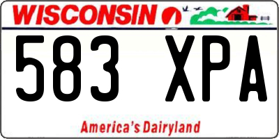 WI license plate 583XPA