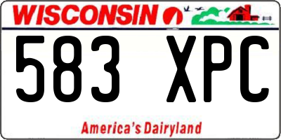 WI license plate 583XPC