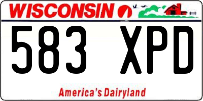WI license plate 583XPD