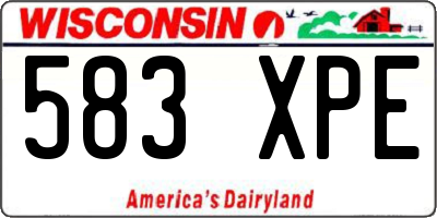 WI license plate 583XPE