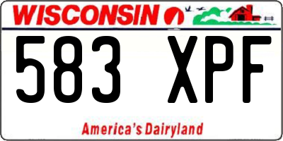 WI license plate 583XPF