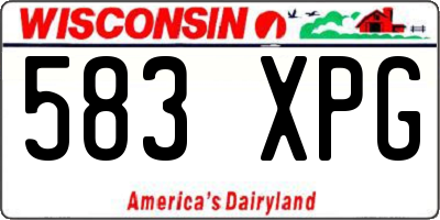WI license plate 583XPG