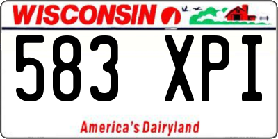 WI license plate 583XPI