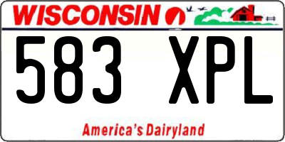 WI license plate 583XPL