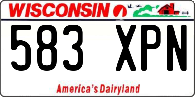 WI license plate 583XPN