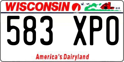 WI license plate 583XPO