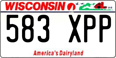 WI license plate 583XPP