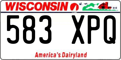 WI license plate 583XPQ