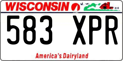 WI license plate 583XPR