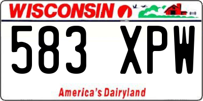 WI license plate 583XPW