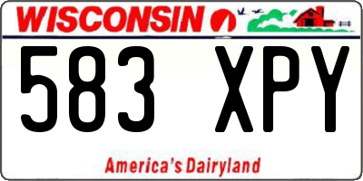 WI license plate 583XPY