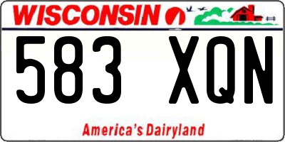 WI license plate 583XQN