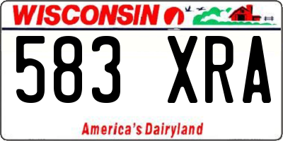 WI license plate 583XRA