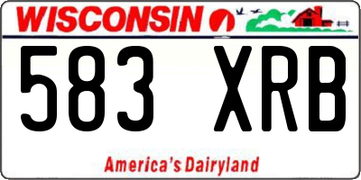 WI license plate 583XRB