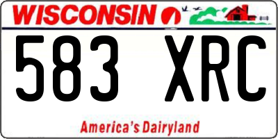 WI license plate 583XRC
